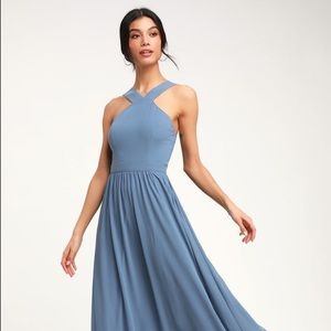 Air of Romance Maxi Dress in Slate Blue